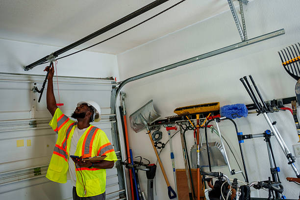 Professional Garage Door Panel Replacement technician working in North Lynnwood, WA